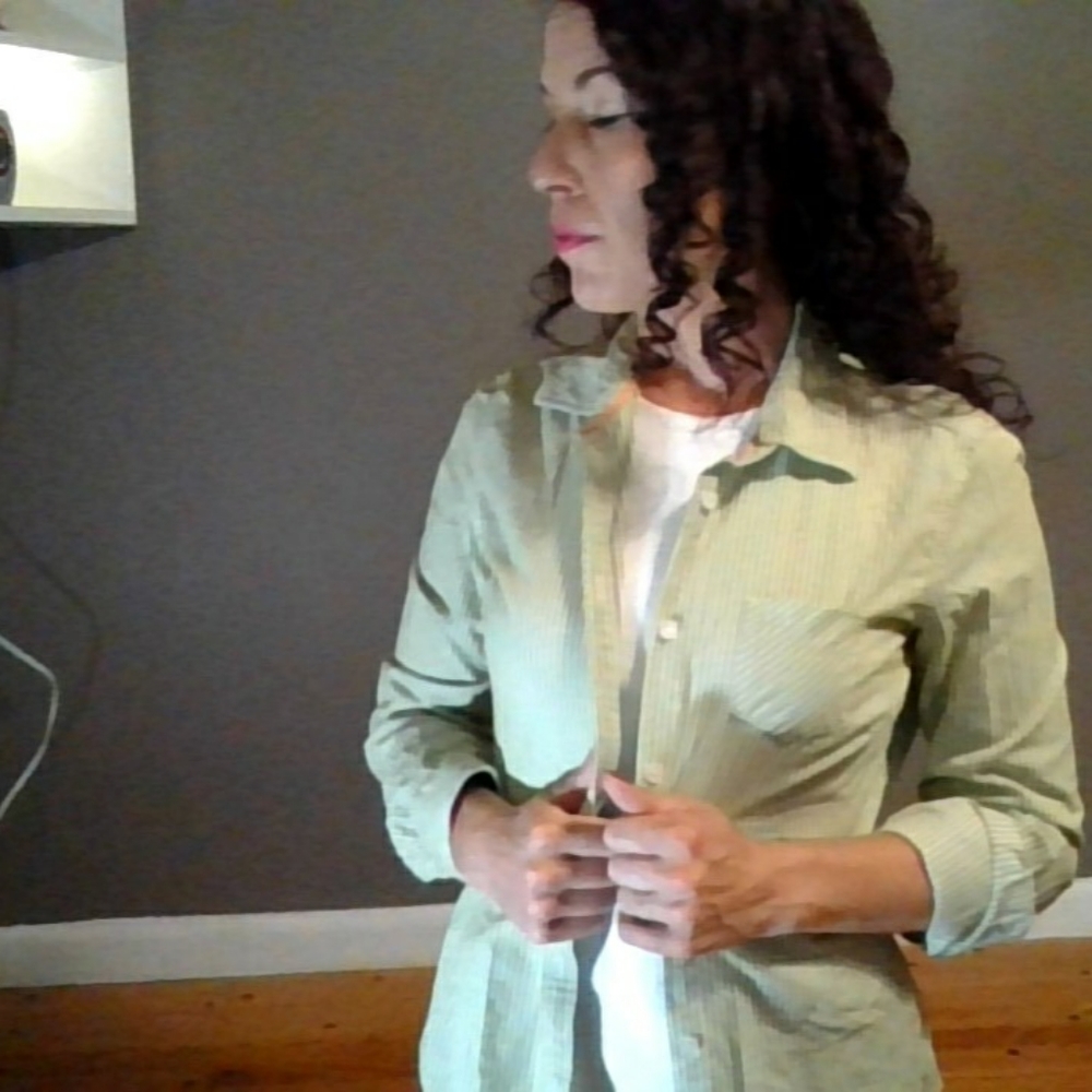 American Eagle stripped button up